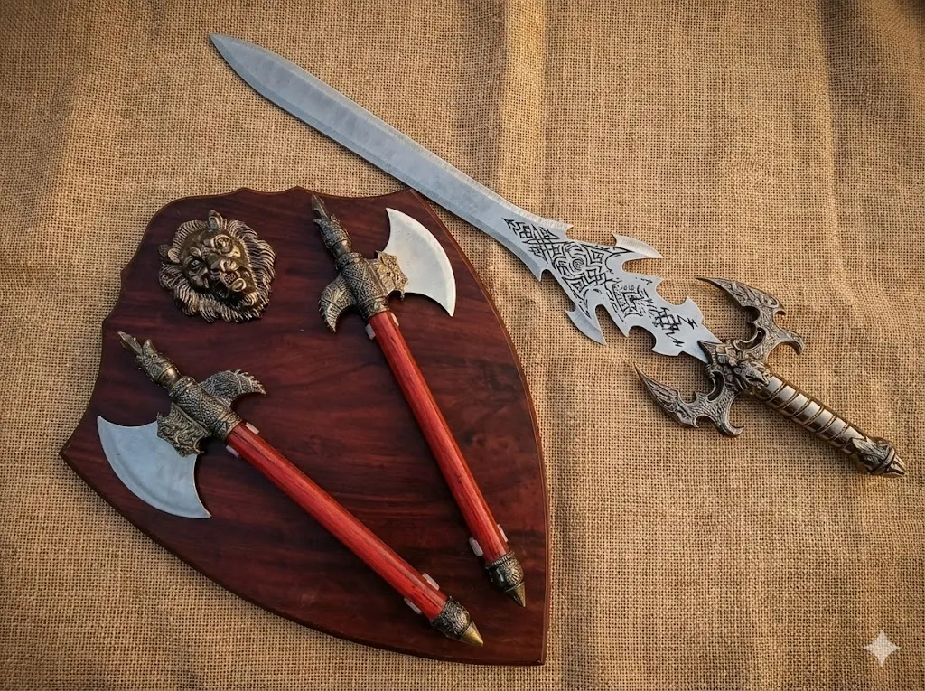 Detailed craftsmanship of a Sudi Chappu blade in Kutch Gujarat