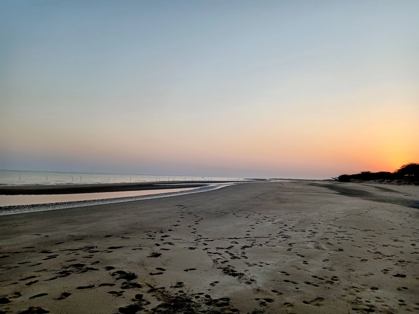 Secluded beach on the Kutch coast in Gujarat